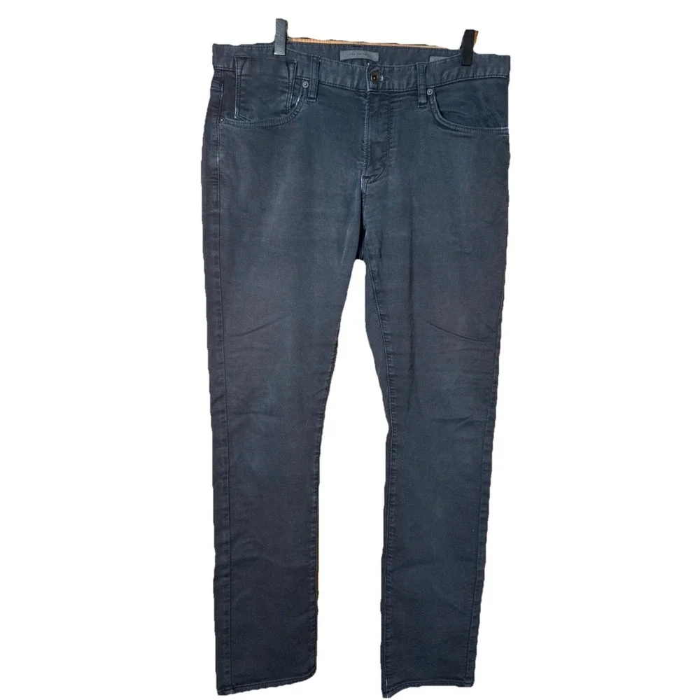 John Varvatos JV701 Black Denim Jeans Size 32 Measure 34x32 Factory Distressed‎